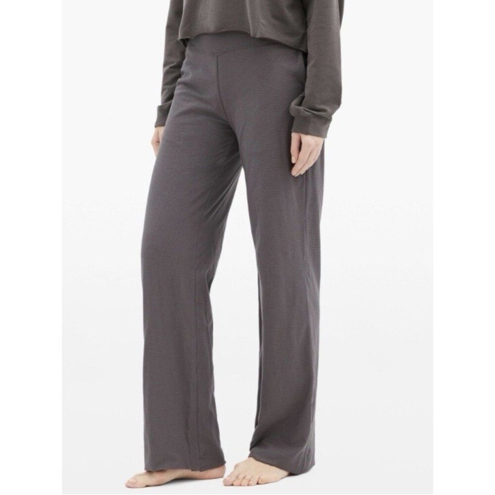 Lunya Wide-Leg Lounge Pants in Charcoal Grey Comfy Pima Cotton Soft Casual